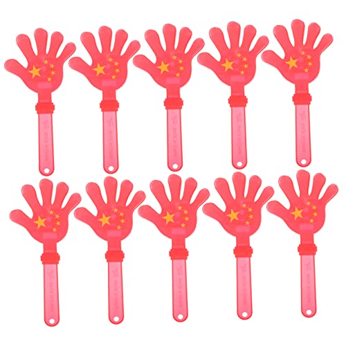 Cabilock 10St Klappspielzeug spaß volumni geräuschemacher doppelseitiger manueller haarentferner Team Pom Poms Cheerleading Klappe Krachmacher-Streich Festival-Party-Handklöppel Plastik rot von Cabilock