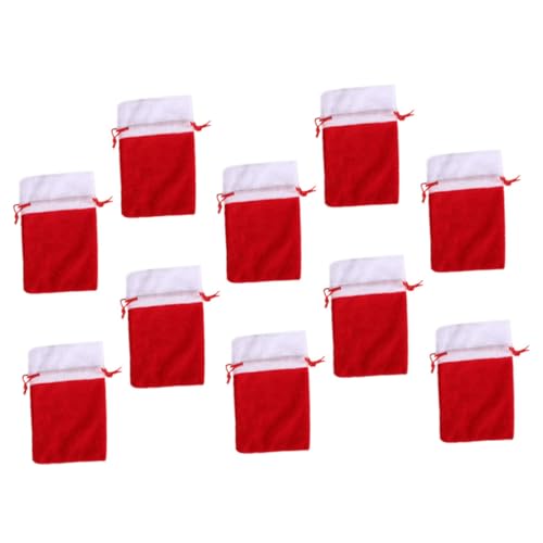 Cabilock 10Stücke Weihnachtsgeschenkbeutel mit Kordelzug Leere Aufbewahrungstaschen für Süßigkeiten und Kleine Dekorative Weihnachtsverpackungen für Festlichkeiten Cabilock 10Stücke Weihnachtsgeschenkbeutel mit Kordelzug Leere Aufbewahrungstaschen für Süßigkeiten und Kleine Dekorative Weihnachtsverpackungen für Festlichkeiten von Cabilock