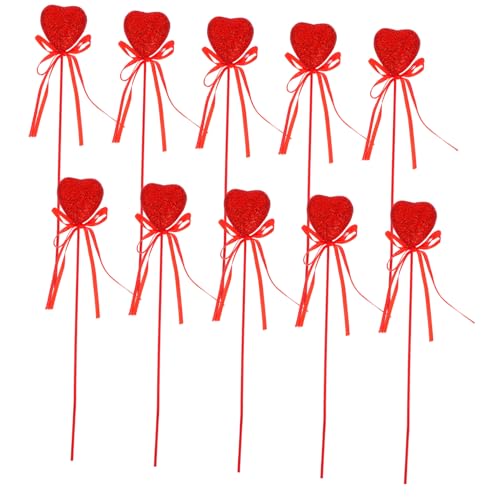 Cabilock 10st Liebe Stecklinge Valentinstag-picks Für Den Baum Valentinsauswahl Valentinstag-herz-ornamente Blumenauswahl Zum Valentinstag Valentinsblumen-picks Herzförmige Picks Schaum Rot von Cabilock
