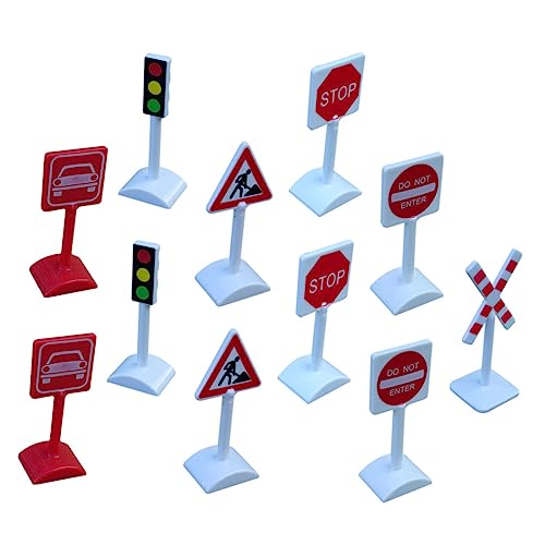 Cabilock Verkehrszeichen-Ornamente Lernspielzeug für sichere Straßen Straßenkegel Spielzeug kinderspielzeug verkehrserziehung Lernspielzeug für Kinder Miniforce-Spielzeuge Mini-Anzeige von Cabilock