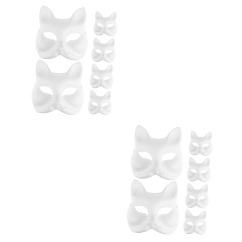 Cabilock 12 Stk Handbemalte Maske Maskenstütze Leere Maske Party-masken-dekor Unbemalte Fuchsmasken Lustige Maske Frauen-maskerade-maske Fuchs Masken Weiß Papiermaske Halloween Kleinkind von Cabilock