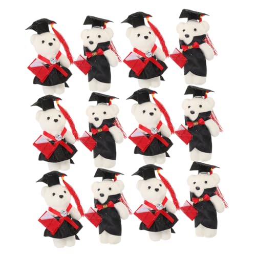 Cabilock 12 Stücke Graduation Bär Plüsch Stofftier Für Grad Party Dekorationen Mini Bär Puppen Kappe Graduation Bär Bouquet Favor von Cabilock
