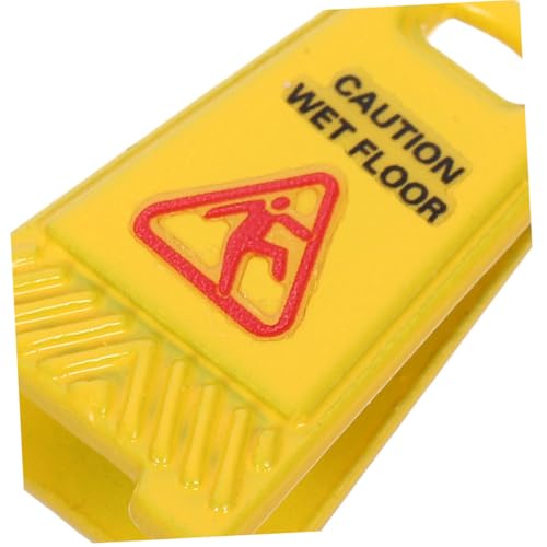 Cabilock 12 Stück Schieben Sie Warnschild vorsichtig Miniatursicherheitswarnzeichen Achtung Zeichen Mini Slippery Bodenschild Sicherheitsausbildung für Plastik von Cabilock