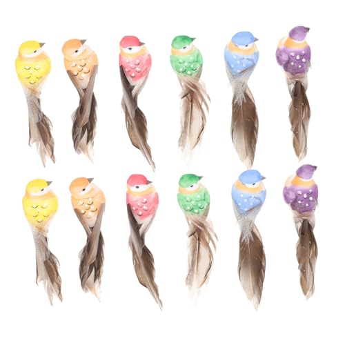 Cabilock 12 Stück Teiliges Bunte Imitation Federvögel mit Clip Große Dekovögel für Tisch Heim und Hochzeitsdekoration Kreative Geruchsfreie Schmuckornamente für Garten und Cabilock 12 Stück Teiliges Bunte Imitation Federvögel mit Clip Große Dekovögel für Tisch Heim und Hochzeitsdekoration Kreative Geruchsfreie Schmuckornamente für Garten und von Cabilock