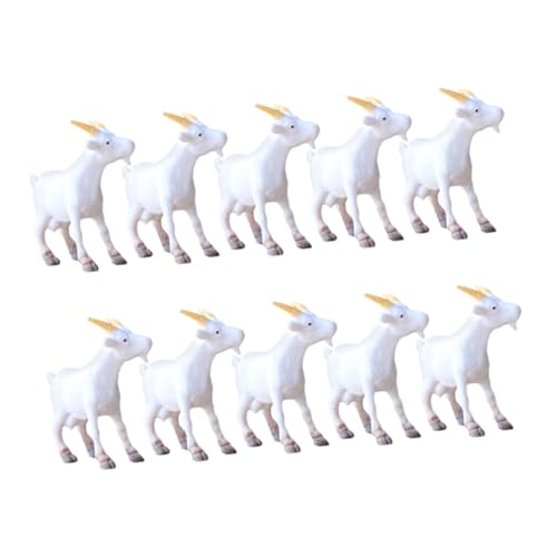 Cabilock 12 Stück Teiliges PVC Schaf Ziegenmodell Realistische Miniatur Farmtier Figuren Langlebige DIY Landschaftsdekoration Detailgetreu Gestaltete Ziegen Schafstatue für Puppenhaus und von Cabilock