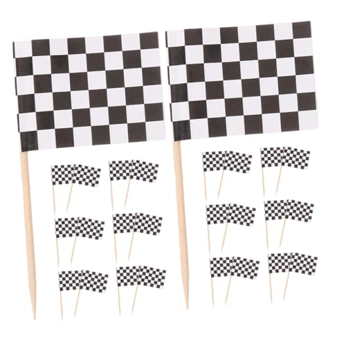 Cabilock 120 Stück Teiliges Mini Checkered Racing Flag aus Robustem und Dekorative Kleine Zahnstocher mit Kariertem Muster als Cupcake Topper und Partydeko für Rennthemen Vielseitig für Cabilock 120 Stück Teiliges Mini Checkered Racing Flag aus Robustem und Dekorative Kleine Zahnstocher mit Kariertem Muster als Cupcake Topper und Partydeko für Rennthemen Vielseitig für von Cabilock