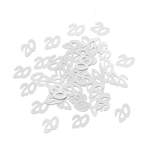 Cabilock 1200 Stück Party-konfetti Zahl 20 Silberfarben Deko-konfetti Für Hochzeit Jahrestag Firmenfeier Einzigartige Tischdeko Wiederverwendbare Dekoration von Cabilock