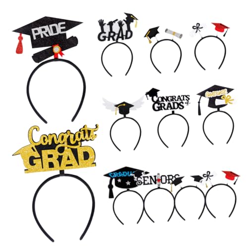 Cabilock 12St Stirnband für die Abschlusssaison Make-up-Stirnband Entzückendes Stirnband Abschlussfeier Haarreifen Abschlussfeier Dekoration haarschmuck Stirnband für den Abschluss gefühlt von Cabilock