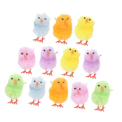 Cabilock 12St Stofftier Küken osterbastelei zu Ostern Easter Decoration Osterfest Küken Osterkorb lustiges Küken Ostern gefälschte Osterhühner gefälschte Osterküken Samt von Cabilock