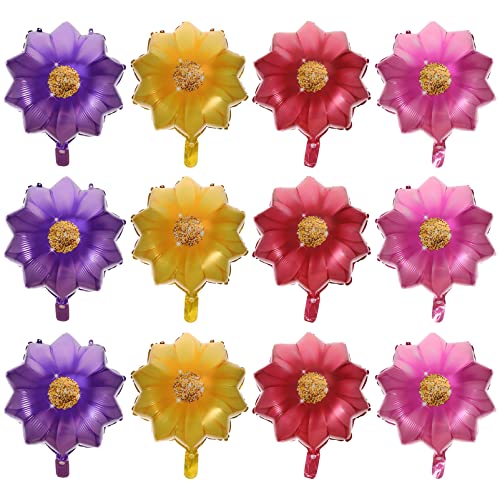 Cabilock 12er Set Sonnenblumen-folienballons Für Mädchen Geburtstagsparty-dekorationen Aluminiumfolie Partyballons von Cabilock