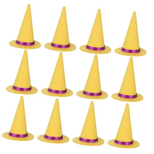 Cabilock 12stücke Mini-zaubererhut-dekoration Aus Filz Für Halloween Basteln Und Party-zubehör Kleine Hüte Als Flaschenaufsatz Oder Tischdeko Für Feiertagsfeiern von Cabilock