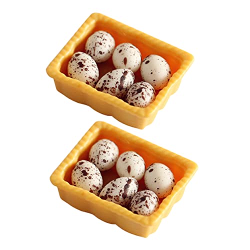 Cabilock Eier 14st Eiermischung in Schachteln Modell Ornament Tablettdekor Mini-Ei Miniatur-Ei-Spielzeug Miniatur-Ei-dekor Für Die Küche Ob11 Harz Vorgeben Verpackt Miniature Egg Model von Cabilock