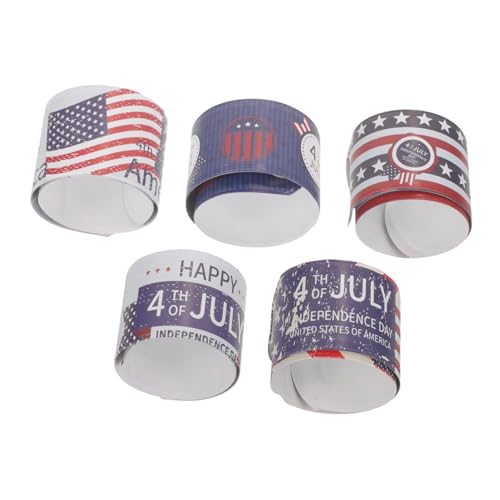 Cabilock 15Stücke Teiliges Slap Armband Für Unabhängigkeitstag Patriotische Armbänder Leuchtenden Farben Für Partys Und Feiern Lustige Slap Bänder Für Erwachsene von Cabilock