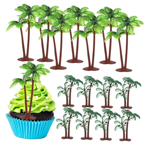 Cabilock 16 Stück Kuchendekoration Aus Kokosnuss Baum- -topper Drinnen Klein Strand Palmenausschnitt Kokosnussbaum-kuchendekoration Kokosnussbaumkuchen -topper Szene Party von Cabilock