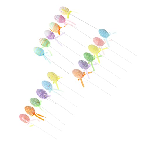 Cabilock 18 Stück Teiliges Deko aus Schaumstoff Bunte DIY Bastel Eier für Osterfest Realistische Mehrfarben Ornamente Wiederverwendbar für Party und Heimdekoration von Cabilock