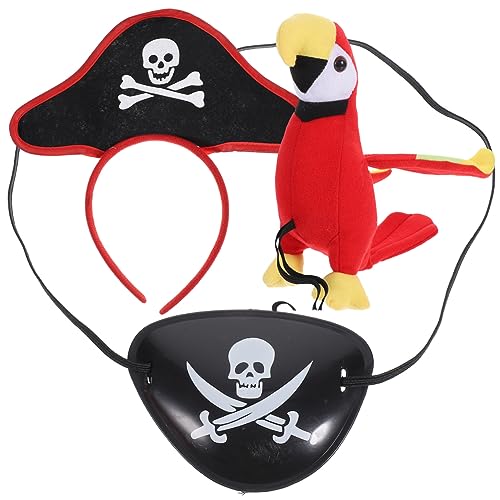 Cabilock 1Satz Piraten Kostümzubehör Set Mit Plüschpapagei Für Schulter Piraten Augenklappe Und Haarreif Für Cosplay Und Halloween Partys Teiliges Set Cabilock 1Satz Piraten Kostümzubehör Set Mit Plüschpapagei Für Schulter Piraten Augenklappe Und Haarreif Für Cosplay Und Halloween Partys Teiliges Set von Cabilock