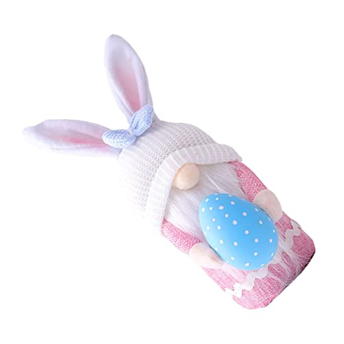 Cabilock 1stk Kaninchen Hält Eier Puppe Guinea-Puppe Hase Flirten St.Patricks Day GNOME Plüschpuppe Kleine Puppe Aquarium-mönch- - Tülle Stoff Rosa von Cabilock