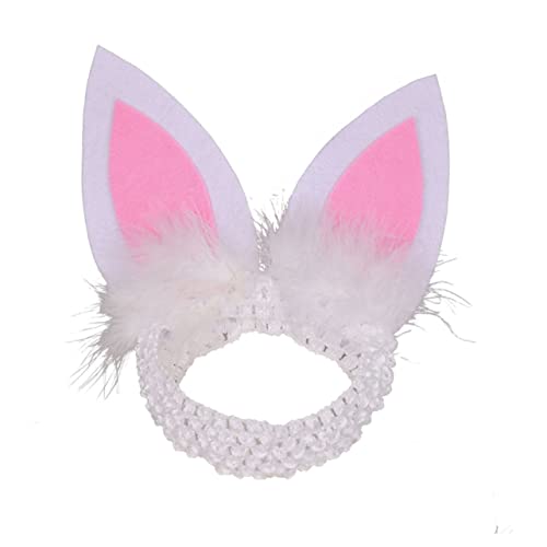 Cabilock 2 STÜCK Teiliges Party Set für Mädchen Weiß Niedliches Hasen Kostüm mit Haarreif Leichtes Komfortables Festival Outfit für Festlichkeiten und Familienfeiern von Cabilock