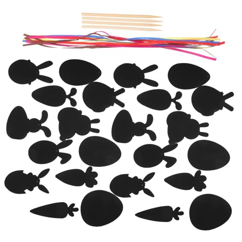Cabilock 2 Sätze Interaktive DIY Ostern Themen Kratzkarten Set Ei und Karottenform für Kreative Kinderaktivitäten und Partys pro Set Sicher von Cabilock