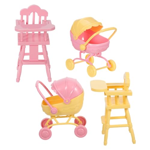 Cabilock 2 Sätze Kompakter Babywagen und Hochstuhl Realistische Dekorationsaccessoires für Puppenhausspiel Platzsparendes Design für Kreative Spielwelten Cabilock 2 Sätze Kompakter Babywagen und Hochstuhl Realistische Dekorationsaccessoires für Puppenhausspiel Platzsparendes Design für Kreative Spielwelten von Cabilock
