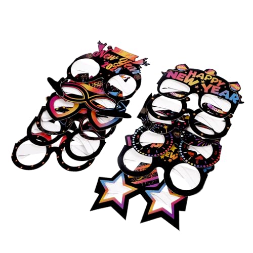 Cabilock 2 Sätze Partybrillen aus Papier Leichte Lustige Tanzbrillen Fotorequisiten für Silvesterfeier Regenbogen Design Farbenfrohe Neujahrsdekoration für Festkostüme von Cabilock