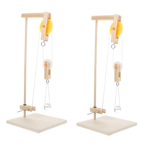 Cabilock 2 Sätze Physik Flaschenzug Pädagogisches Experimentierkit für Pulley Block Stand Lernspielzeug für Technik und Naturwissenschaft mit Kompakter Bauweise von Cabilock