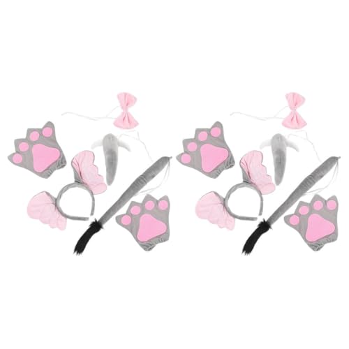 Cabilock 2 Sets Plüsch-Elefantenohr-Stirnband und -Kostümset mit Fliege, Handschuhen und Nase, Tierkostüm-Kopfbedeckung, Haar-Accessoires für Halloween, Karneval, Partyzubehör Cabilock 2 Sets Plüsch-Elefantenohr-Stirnband und -Kostümset mit Fliege, Handschuhen und Nase, Tierkostüm-Kopfbedeckung, Haar-Accessoires für Halloween, Karneval, Partyzubehör von Cabilock