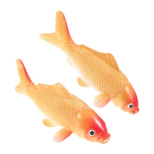 Cabilock 2 Stück Dekorative Koi Fischmodelle Künstliche Karpfenfiguren für Aquarien und Fotodekoration Realistische PVC Fischmodelle für Heimdekoration und Gartenteiche von Cabilock