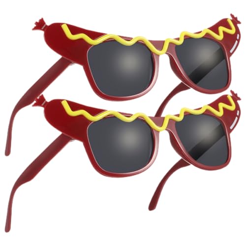 Cabilock 2 Stück Hot-Dog-Brillen Lustige Brillen Tanzparty-Make-Up-Brillen Modische Brillen Neuartige Sonnenbrillen Für Sommer-Luau-Maskerade-Party-Dekorationen von Cabilock