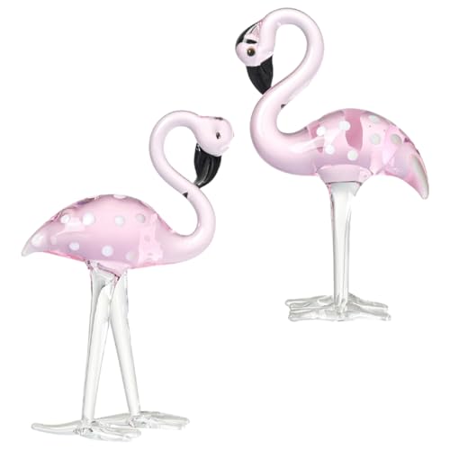 Cabilock 2 Stück Kristall Flamingo Statue Süßes Flamingo Ornament für Desktop Deko für Zuhause und Garten Langanhaltendes Langlebiges für Anlässe von Cabilock