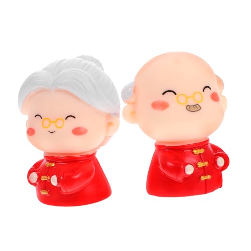 Cabilock 2 Stück Miniatur Ältere Figuren Tortendekoration Langlebig Liebevoll Hochzeit Jahrestag Ornamente für Großeltern Wohnaccessoires von Cabilock