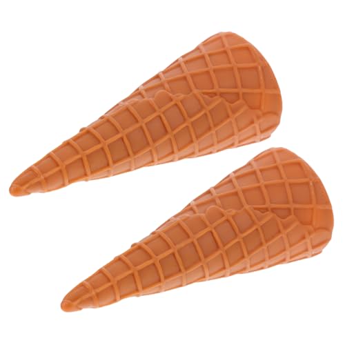 Cabilock 2 Stück Miniature Realistische Kunst Eiswaffel Modelle für Puppenhaus und Simulation Robuste und Bruchfeste Eistüten Dekoration für Rollenspiele und Fotografie von Cabilock