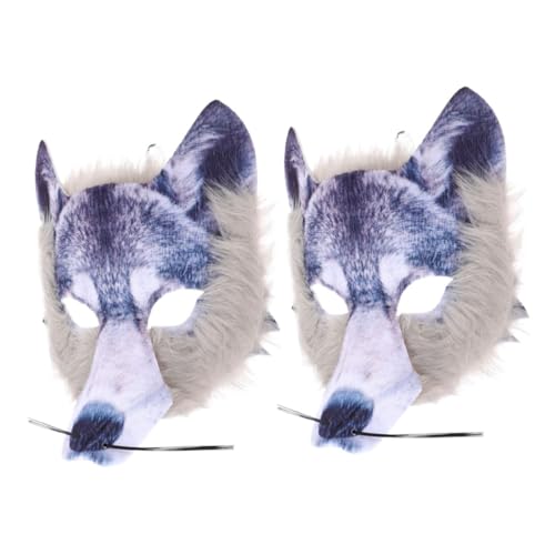 Cabilock 2 Stück Realistische Wolf Maske Furry Tier Halbgesichtsmaske für Halloween Karneval Kostüm Party Wiederverwendbar Auffälliges Design für Maskerade und Cosplay Cabilock 2 Stück Realistische Wolf Maske Furry Tier Halbgesichtsmaske für Halloween Karneval Kostüm Party Wiederverwendbar Auffälliges Design für Maskerade und Cosplay von Cabilock