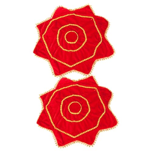 Cabilock 2 Stück Rotes Taschentuch Für Chinesischen Tanz Blumenkunst Vintage-Bühne Errenzhuan Gesang Und Tanz Duett Performance-Requisite Dekor 50 X 37 cm von Cabilock