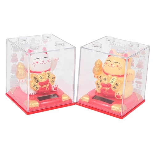 Cabilock 2 Stück Solarbetriebene Glückskatze mit Schwingendem Arm Japanische Maneki Neko Auto und Fensterdekoration Wetterfeste Katzenfigur mit Staubschutz für Katzenliebhaber Cabilock 2 Stück Solarbetriebene Glückskatze mit Schwingendem Arm Japanische Maneki Neko Auto und Fensterdekoration Wetterfeste Katzenfigur mit Staubschutz für Katzenliebhaber von Cabilock