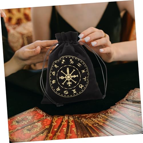 Cabilock 2 Stück Tarot Aufbewahrungstasche Kordelzugbeutel aus Weichem Lint für Karten Schmuck Kleine Aufbewahrungstasche zum Schutz von Tarotkarten und Zubehör von Cabilock