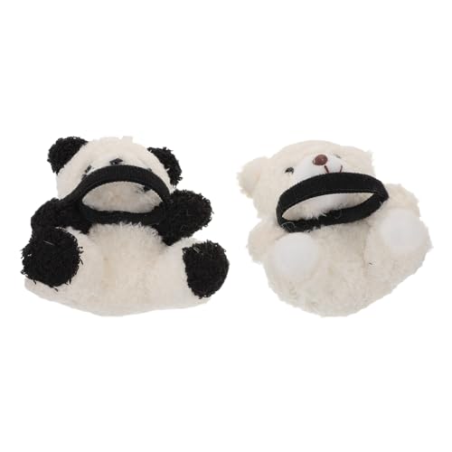 Cabilock 2 Stück Teiliges Panda Plüschauto Zubehör Weiche Kuscheltier Dekoration für Innenraum Langlebige Plüschfigur für Wischer Schalthebel Rückspiegel Kreatives und Verspieltes Auto von Cabilock