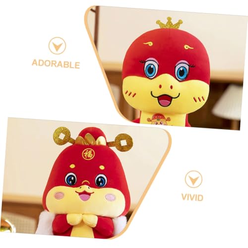 Cabilock 2 Stück Teiliges Schlangen Plüschtier Weiche Chinesische Neujahrs Maskottchen aus Flauschigem Plüsch Detailreiches Kuscheltier für zum Frühlingsfest von Cabilock