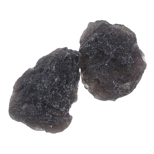 Cabilock 2 Stück Wissenschaftliche Lehrsteinprobe Meteoritenschmuck Unregelmäßige Meteoritenprobe Meteoritendekor Unregelmäßiger Meteorit Unregelmäßige Steinprobe Rohstein Schwarz von Cabilock