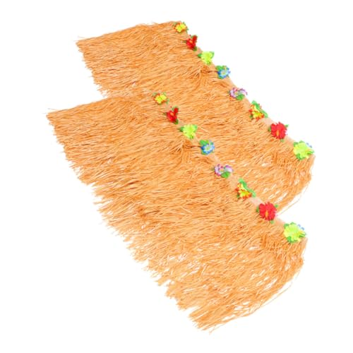Cabilock 2 Stück hawaiianische Partydekorationen Party zubehör Hawaii tischrock Trendige Partydekoration Party Gefälligkeiten Schwimmbad Tischröcke mit Quasten Partytischrock Abs Golden von Cabilock
