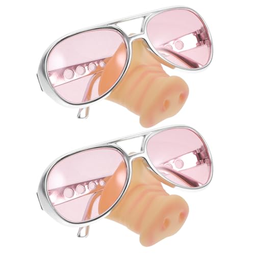 Cabilock 2 x Party-Brille mit Schweinennase, lustige Cosplay-Brille für Erwachsene, silberfarben, Party-Dekoration, Zubehör, Pink, 14.50X5.50X0.50CM Cabilock 2 x Party-Brille mit Schweinennase, lustige Cosplay-Brille für Erwachsene, silberfarben, Party-Dekoration, Zubehör, Pink, 14.50X5.50X0.50CM von Cabilock