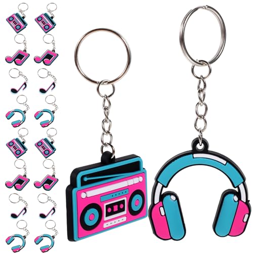 Cabilock 20 Stück Musik Schlüsselanhänger PVC Noten Schlüsselbund Musik Party für Bag Dekoration Diy Anhänger für Freunde und Familie von Cabilock