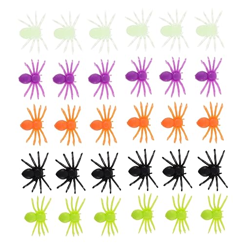 Cabilock 200 Stück Halloween Deko Mini Spinnen Bunte Kunststoff Spinnenspielzeuge Realistische Miniatur Spinnen für Party Tischdeko und Festival Adornment von Cabilock