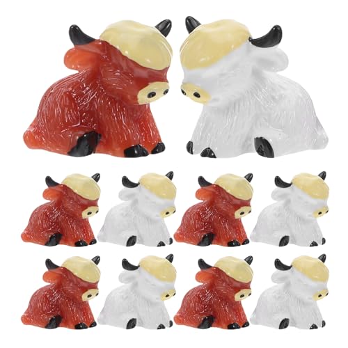 Cabilock 20er Set Miniatur Hochlandrinder aus Harz – Kleine Tierfiguren für Puppenhaus, Feengarten, Landschaftsdeko und Partytisch von Cabilock