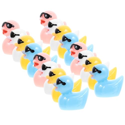 Cabilock 20st Kleine Gelbe Entenverzierung Hase Bausatz Schwimmbecken Mini-frösche Mini-meerestierfiguren Plüsch Frosch Miniaturfigur Badespielzeug Minifiguren Kleines Vogelspielzeug Harz von Cabilock