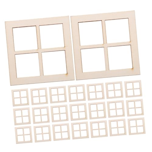 Cabilock 24 Stück Holzfenster Dekorationsset für DIY Bastelprojekte Realistische Miniatur Möbel Zubehör für Puppenhausgestaltung Cabilock 24 Stück Holzfenster Dekorationsset für DIY Bastelprojekte Realistische Miniatur Möbel Zubehör für Puppenhausgestaltung von Cabilock