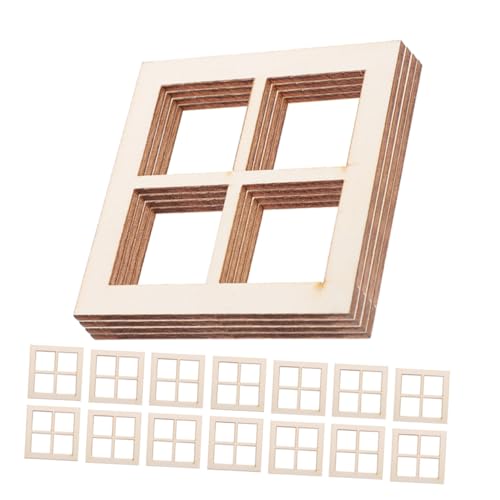 Cabilock 24 Stück Teiliges Miniatur Puppenhaus Fenster aus Realistische Fach Fensterrahmen DIY Mini Möbel Zubehör für Kreative Gestaltung und Detailreiche Puppenhausdekoration von Cabilock