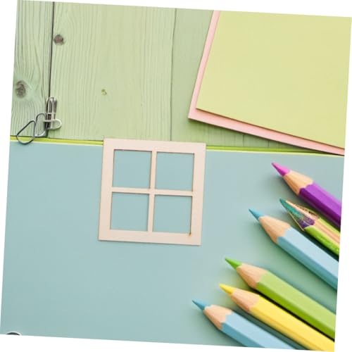 Cabilock 24 Stück Teiliges Miniatur Puppenhausfenster aus Naturbelassen Vierteilige Fensterrahmen Handbemalt Glatte Oberfläche für DIY Möbel und Miniaturbauten Sammler und Dekoration von Cabilock