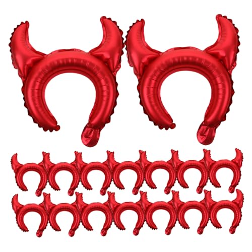 Cabilock 25 Stück Teiliges Halloween Dämonen Horn Haarreif Ballon Aufblasbare Cosplay Deko Leichtes DIY Party Accessoire für Halloween Party und Festtagsstimmung von Cabilock