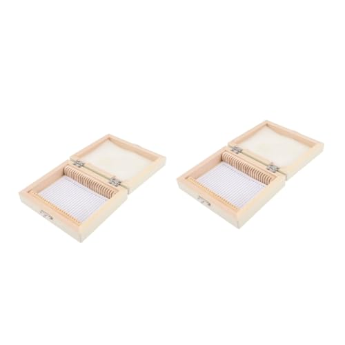 Cabilock 2Er-Packung Biologische Slice-Box Blindmikroskop -Objektträger und Deckgläser Schreibwaren werkzeug Mikroskop-Objektträger-Etui Holz Mikroskop -Objektträgergehäuse Beige Cabilock 2Er-Packung Biologische Slice-Box Blindmikroskop -Objektträger und Deckgläser Schreibwaren werkzeug Mikroskop-Objektträger-Etui Holz Mikroskop -Objektträgergehäuse Beige von Cabilock